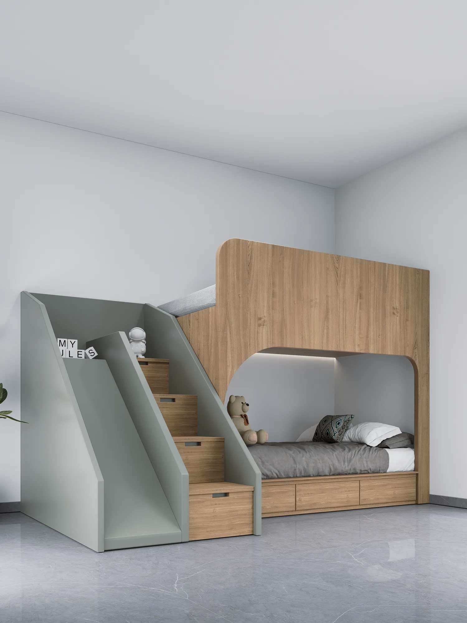 Tarang Bunk bed with slide - view 2
