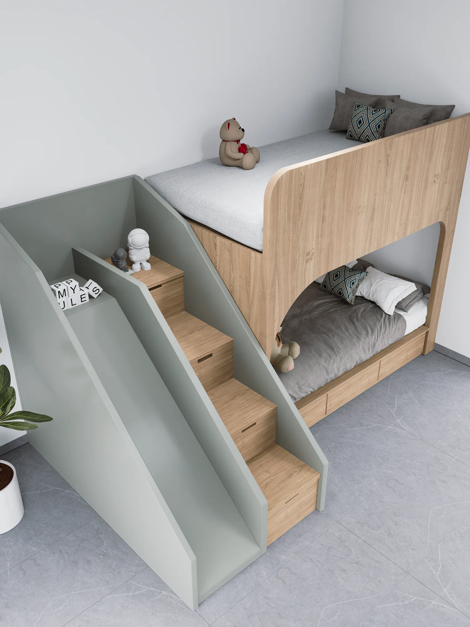 Tarang Bunk bed with slide - view 3